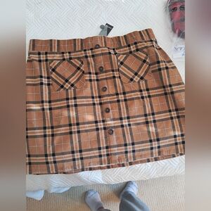 Torrid Plaid Brown Skirt NWT